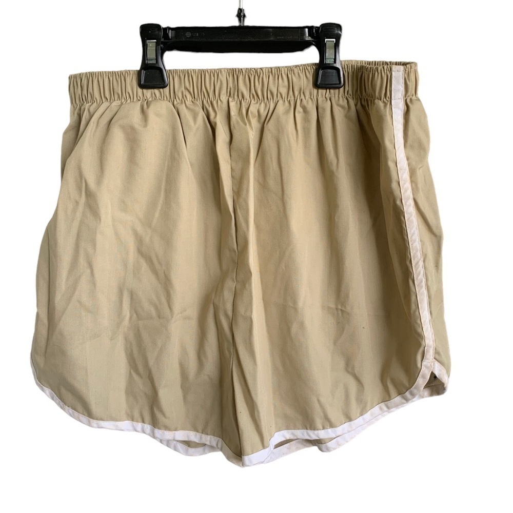 Vintage 70s California Shores Mens Swim Trunks Lined Shorts Size XL Tan Stripes